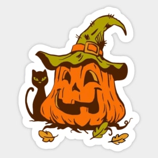 Halloween scary evil pumpkin funny pumpkin head Sticker